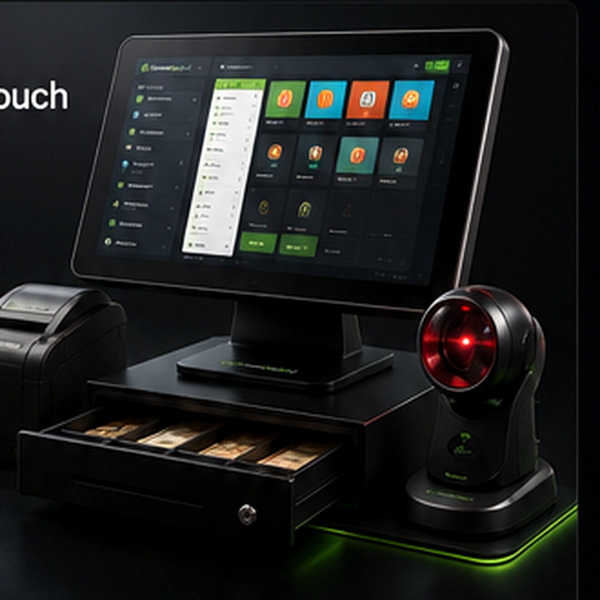 Render premium del Kit Touch de punto de venta